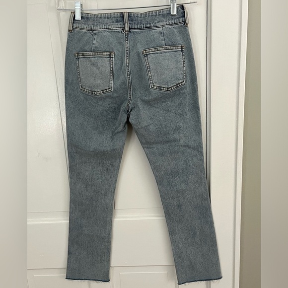 NEW GENERATION LOVE justine denim pants in light blue wash white buttons Size 24 - Picture 7 of 16